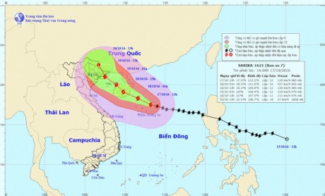 Daerah-daerah di Vietnam supaya berinisiatif menghadapi taufan Sarika