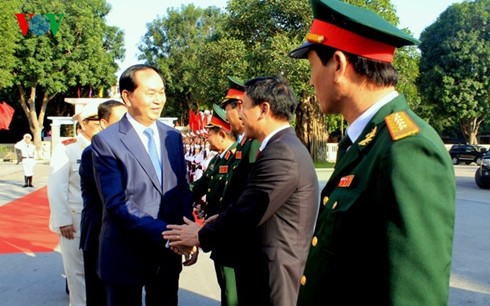 Presiden Vietnam, Tran Dai Quang melakukan temu kerja dengan angkatan bersenjata provinsi Thanh Hoa