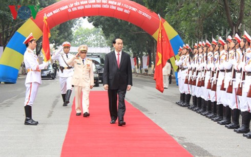 Presiden Vietnam, Tran Dai Quang menghadiri acara peringatan ultah ke-20 Berdirinya Batalion Polisi Khusus nomor 1