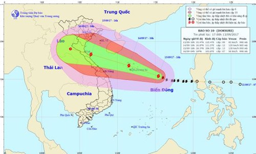  Daerah-daerah di Vietnam menggelarkan langkah-langkah darurat untuk menghadapi taufan Doksuri