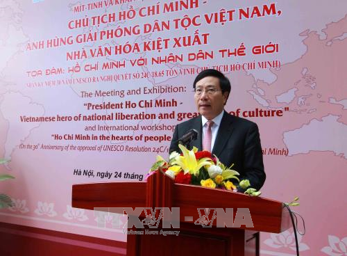 Rapat umum, pameran dan simposium memperingati ultah ke-30 Hari UNESCO mengeluarkan Resolusi memuliakan Presiden Ho Chi Minh
