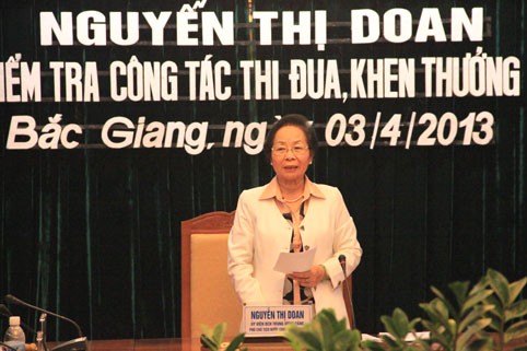 Вице-президент Нгуен Тхи Зоан совершила рабочую поездку в провинцию Бакзянг