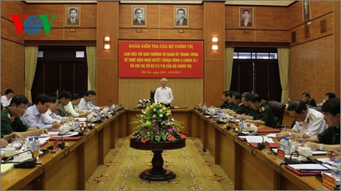 Ревизионная группа Политбюро ЦК КПВ провела рабочую встречу с ПК парткома вьетнамской армии