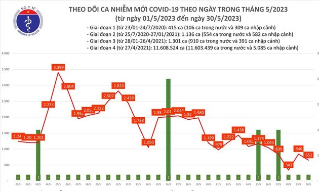 Ngày 30/5, Việt Nam ghi nhận hơn 650 ca mắc COVID-19