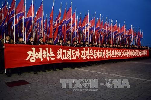RDRK melakukan pawai besar untuk mendukung pemimpin Kim Jong-un 
