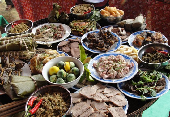 Traditional food of black Thai ethnic people 