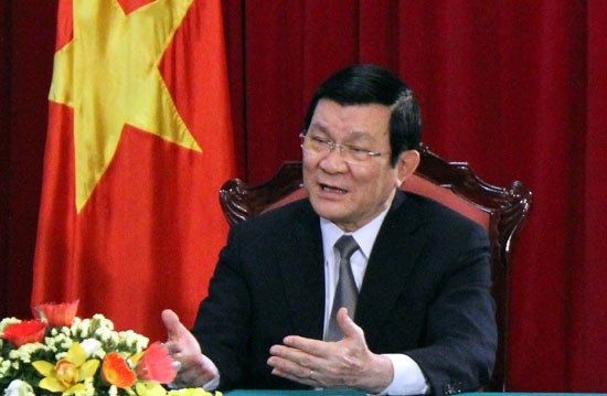 President Truong Tan Sang pays New Year visit to scientists 