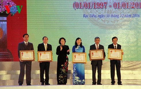 Bac Lieu province celebrates 20 years of reestablishment 