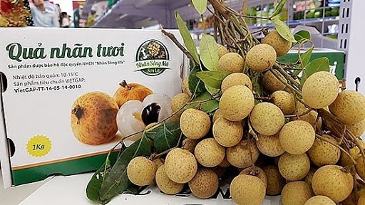Fresh Vietnamese longan on sale in Australian market