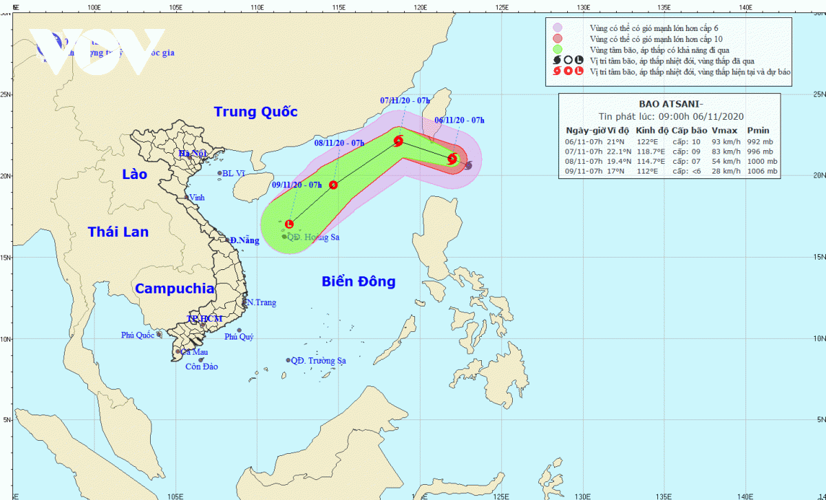 Central Vietnam to endure heavy downpours as storm Atsani approaches East Sea