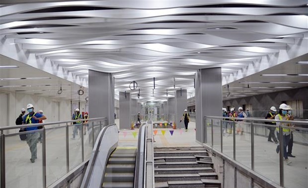 Ba Son underground station’s first floor of metro line 1 in Ho Chi Minh city inaugurated 