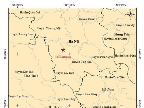 4.0 magnitude earthquake reported in Hanoi’s My Duc district
