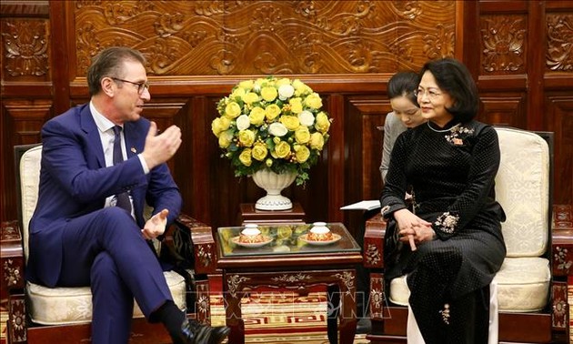 越南国家副主席邓氏玉盛会见爱尔兰全球风能与太阳能公司执行总裁