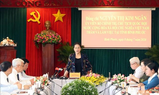 越南国会主席阮氏金银与平福省政府领导人举行工作座谈