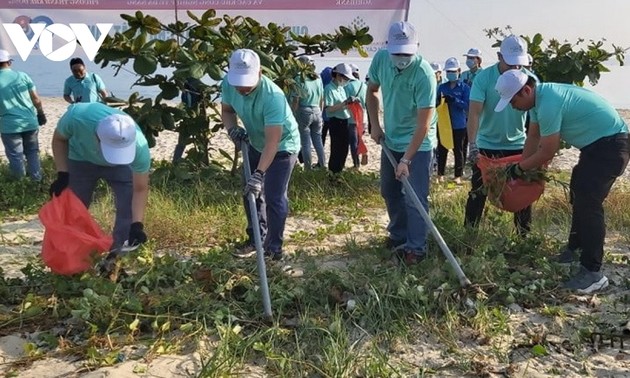 Более 100 комсомольцев в городе Дананге очищают пляжи