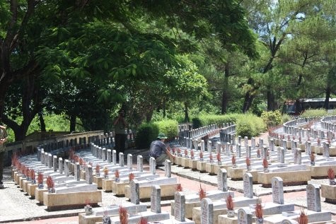 A martyr cemetery caretaker in Quang Tri province 