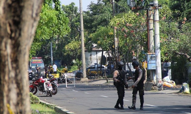 Bomb explosion hits police station in East Java, Indonesia