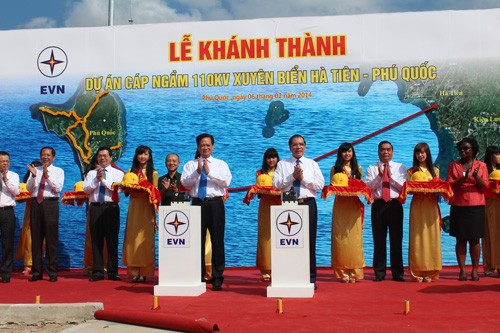 Khánh thành cáp ngầm 110KV xuyên biển Hà Tiên - Phú Quốc