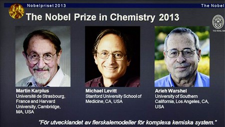 Tres científicos reciben el Premio Nobel de Química 2013