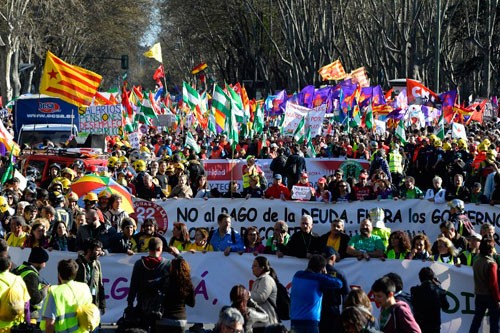 Marcha contra la austeridad en Madrid termina con altercados