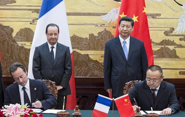 Francia y China firman contratos comerciales de unos 18 mil millones de euro