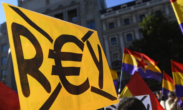 Protesta en Madrid contra monarquía española