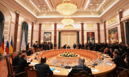 Negociaciones de paz del cuarteto en Minsk para el conflicto en Ucrania