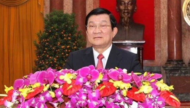 Felicitaciones del Tet 2015 del presidente Truong Tan Sang al pueblo vietnamita 
