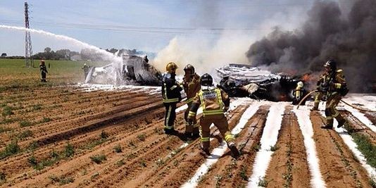 Se accidenta un avión militar de España 
