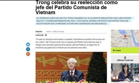 Opinión internacional aprecia el éxito del XII Congreso del Partido Comunista de Vietnam
