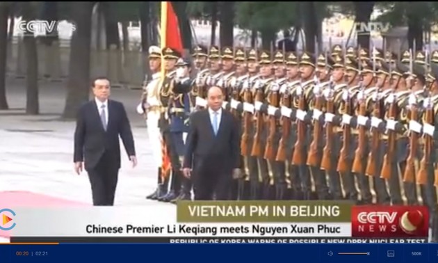 Visita del premier vietnamita a China acapara atención de medios de comunicación locales 