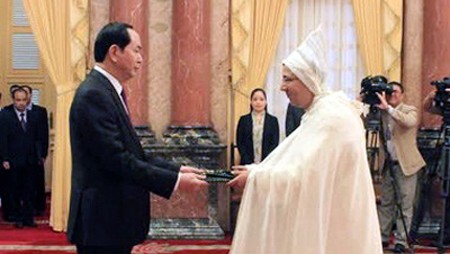 Presidente de Vietnam recibe a nuevos embajadores en Hanoi