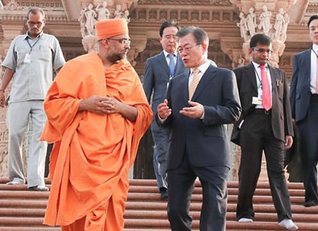 En la India presidente de Corea del Sur 