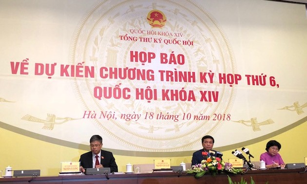 Sexto periodo de sesiones del Parlamento vietnamita se inaugurará el próximo lunes