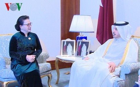 Presidenta del Parlamento vietnamita se entrevista con premier qatarí