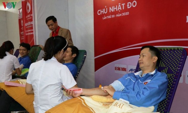 Donación de sangre se efectúa durante días feriados del Tet en Hanói