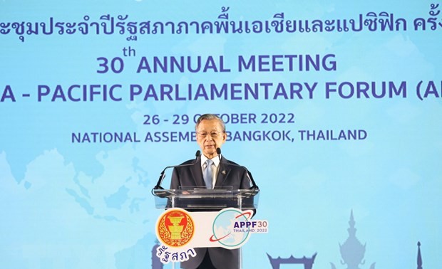 Se inauguró la 30ª reunión del Foro Parlamentario de Asia-Pacífico en Bangkok