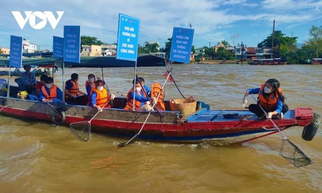 Por preservar un río Mekong verde y hermoso en Can Tho para fomentar el turismo fluvial