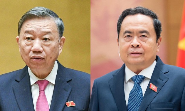 Líderes mundiales felicitan al presidente To Lam y al titular del Parlamento, Tran Thanh Man