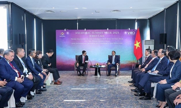 Le Premier ministre Pham Minh Chinh rencontre les dirigeants de la KADIN