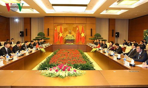 Chủ tịch Quốc hội Nguyễn Thị Kim Ngân hội đàm với Chủ tịch Nhân đại Trung Quốc Trương Đức Giang