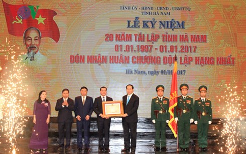 Chủ tịch nước Trần Đại Quang dự lễ kỷ niệm 20 năm tái lập tỉnh Hà Nam  
