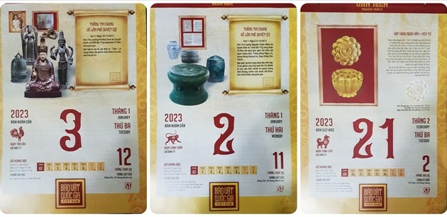 2023 New Year calendar honours Vietnam's national treasures