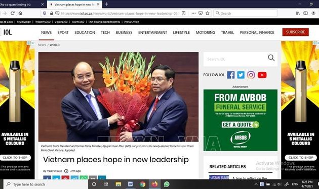 Южноафриканская газета высоко оценила новое руководство Вьетнама