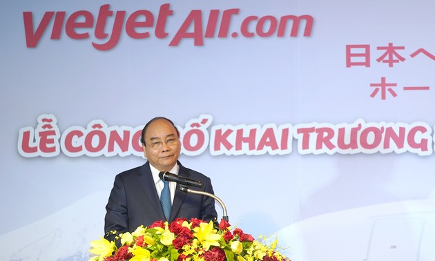 Thủ tướng dự lễ công bố hai đường bay mới tới Nhật Bản