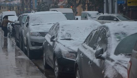 Установлены знаки дорожного движения, предупреждающие об опасностях при снегопаде 
