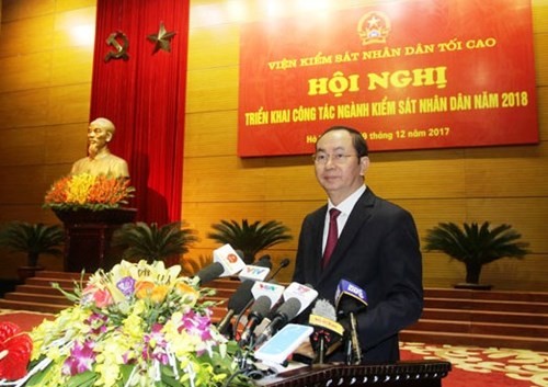 越南国家主席陈大光出席2018年检察部门工作部署会议