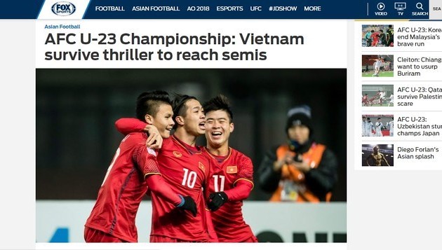 国际媒体称赞越南23岁以下国家男子足球队取得的胜利