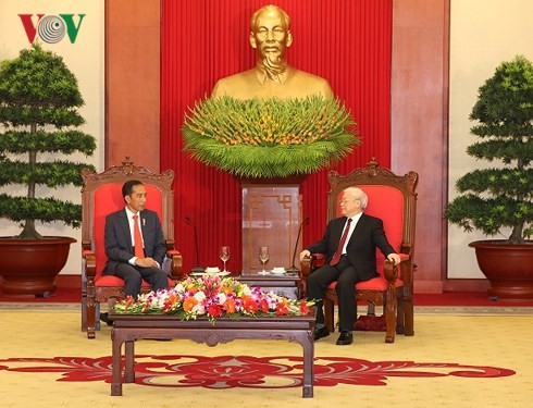 越共中央总书记阮富仲会见印度尼西亚总统佐科