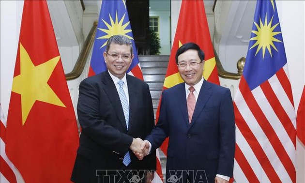越南政府副总理兼外长范平明与马来西亚外长赛富丁举行会谈